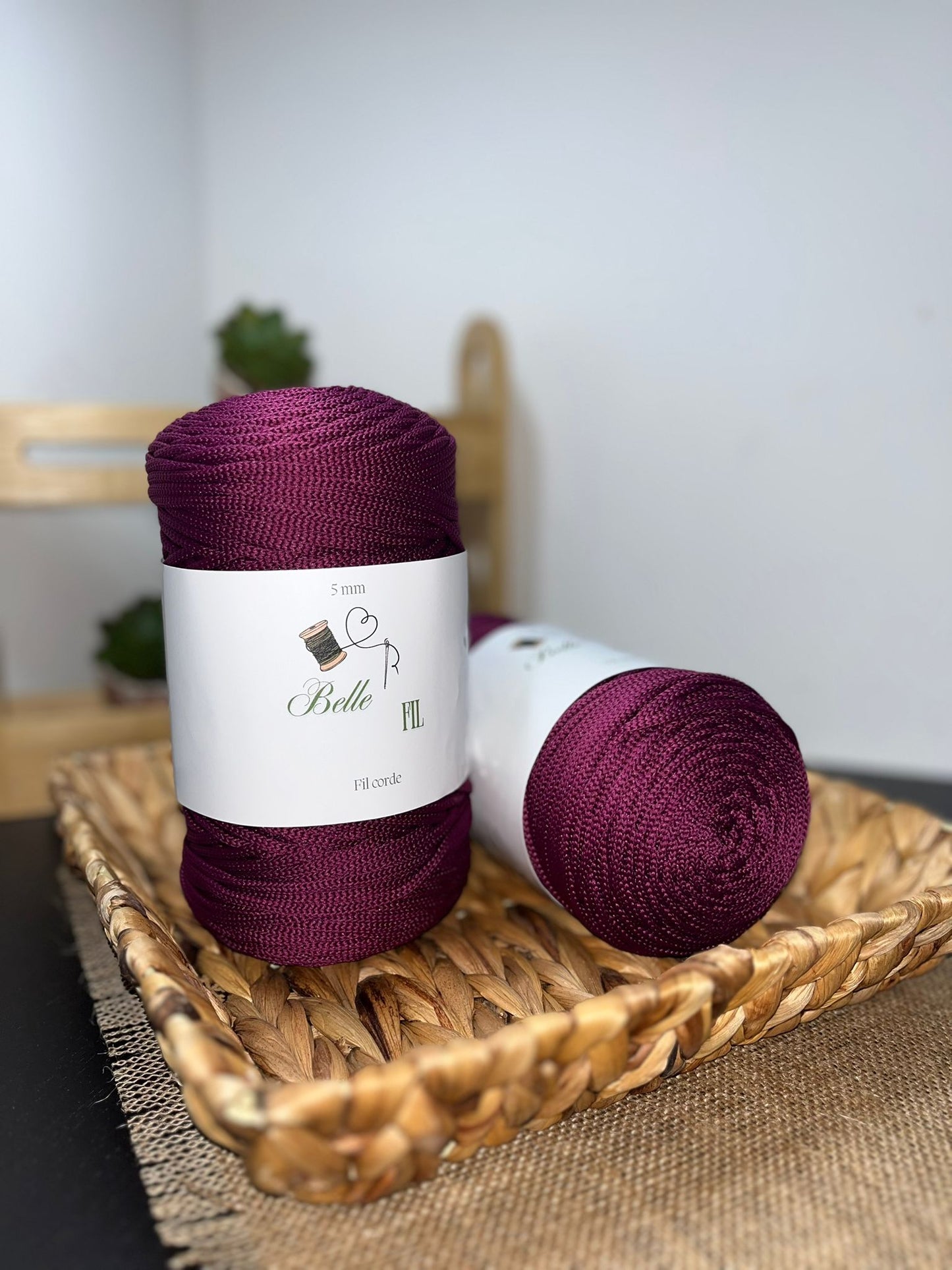 Fil corde prune violacé
