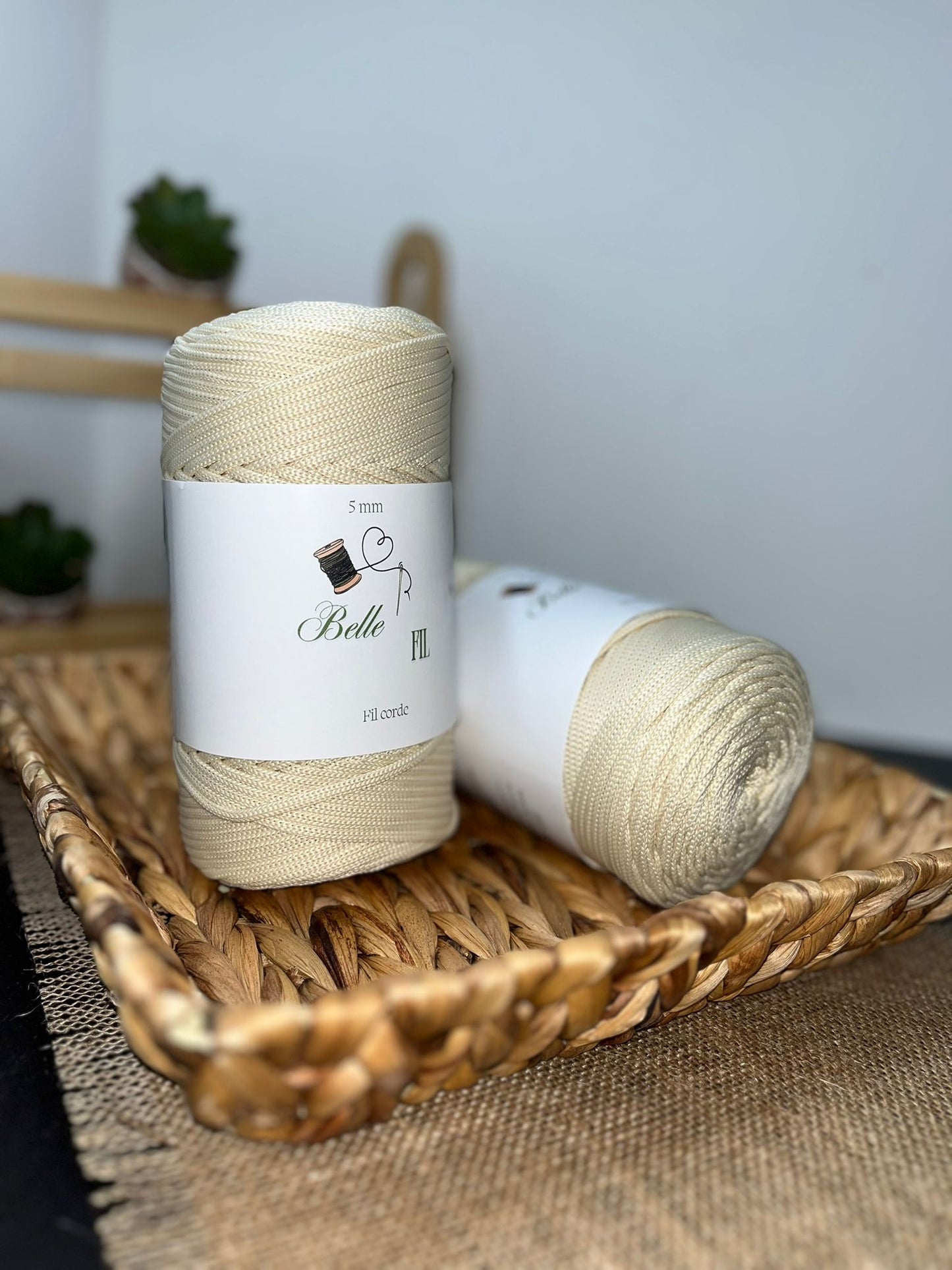 Fil corde ivoire clair