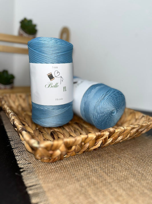 Fil corde bleu acier